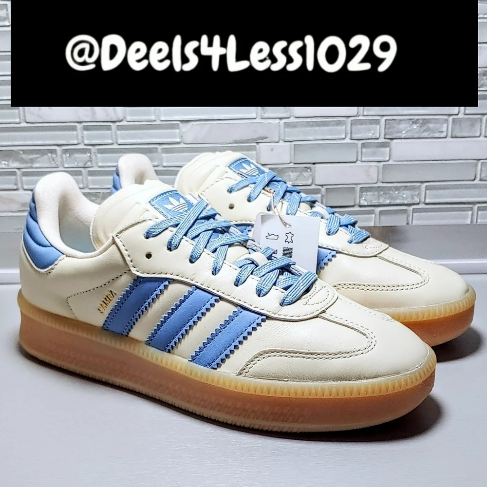 Adidas Samba XLG Mens Size 11 Cream Wonder White Ash Blue Gum Brown